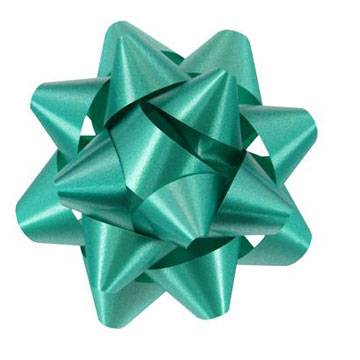Emerald 3 Splendorette star bow — iridescent burst of loops, 4" diameter, 200 per case