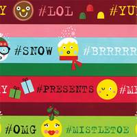 Emoji Stripe Christmas Gift Wrap Paper (Reversible) (Closeout)