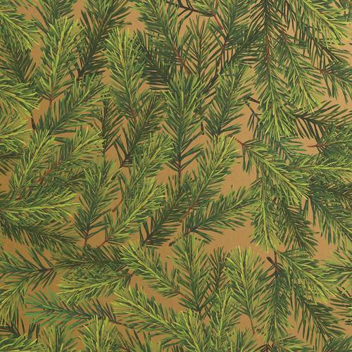 Evergreen Kraft Gift Wrap Paper — festive Evergreen Kraft holiday wrapping paper design