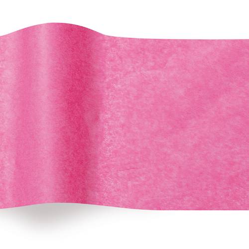 Flamingo Pink Tissue Paper — Soft medium pink with warm undertone tissue paper sheet, smooth finish