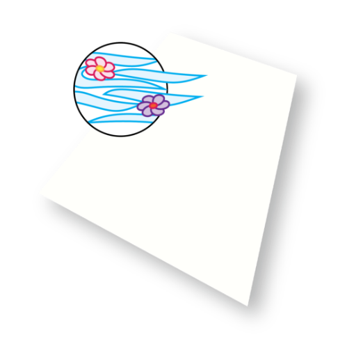Floral Breeze Scented Tissue Paper — White tissue with delicate pink and blue watercolor floral line art