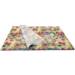 Floral collage printed tissue paper featuring colorful layered floral artwork