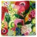 Floral collage printed tissue paper featuring colorful layered floral artwork