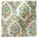 Floral Damask Pearl printed tissue paper with coral, blue, and yellow floral damask medallions on a pearl white background
