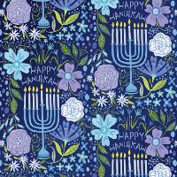 Floral Menorah Gift Wrap Paper — Floral Menorah Festival of Lights wrapping paper