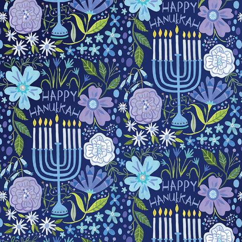 Floral Menorah Gift Wrap Paper — Floral Menorah Festival of Lights wrapping paper