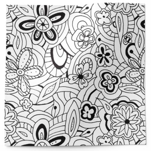Floral sketch printed tissue paper featuring hand-drawn black floral illustrations on a light background