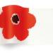 Flowers at Large printed tissue paper featuring bold red oversized floral designs on a light background