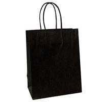 Fold Over J-Cut Shopping Bag -Black (Cub) 