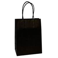 Fold Over J-Cut Shopping Bag -Black (Pup)