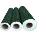 Forest Snowflakes gift wrap paper rolls on their sides showing the botanical snowflake print on forest green