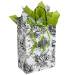 White paper shopping bag printed with a black French toile, twisted paper handles