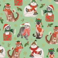 Frolicking Felines Gift Wrap Paper — Frolicking Felines Christmas gift wrap pattern