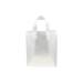 Translucent frosted clear poly shopping bag with soft flexi-loop handles and gusseted bottom — 8 x 5 x 10