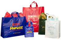 Frosted Solid Color Shopping Bags - 16" x 6" x 12"   