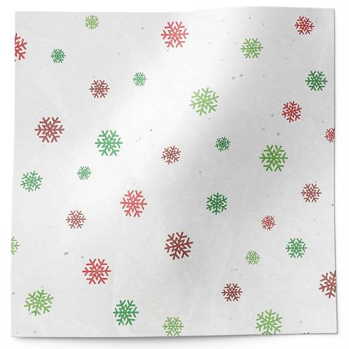 Gemstones Tissue Paper - Just Snowflakes — White and silver snowflake shapes with gold metallic gemstone sparkle on light tissue
