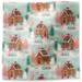 Gingerbread dreams tissue paper with gingerbread houses and snowmen on soft blue