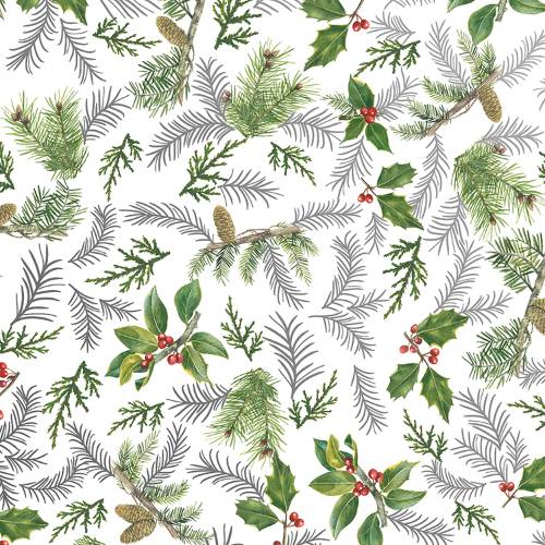 Glistening Pine Gift Wrap Paper — holiday glistening pine printed gift wrapping paper