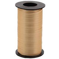 Gold curling ribbon on a cylindrical spool — flat polypropylene, 3/8" width, 250 yards