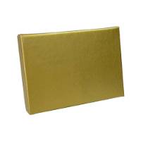 Gold Linen pop-up gift card box 4 5/8" x 3 3/8" x 5/8" — pops open to display a gift card, gold linen-textured finish