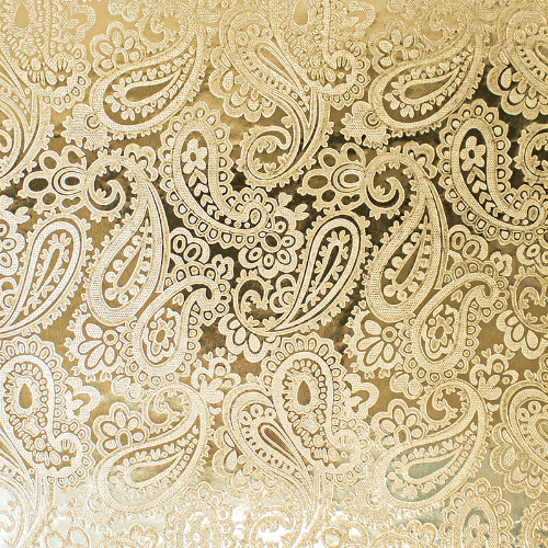 Gold Paisley Gift Wrap Paper - gold gift wrap with an embossed all-over paisley pattern