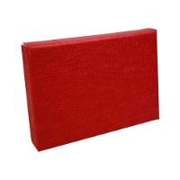 Red Ribbed pop-up gift card box 4 5/8" x 3 3/8" x 5/8" — pops open to display a gift card, red ribbed-texture finish