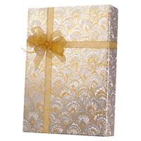 Gold & Silver Feathers Gift Wrap
