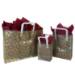 Gold Snowflake Check Frosted Shopping Bags