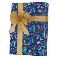 Gold Star Chanukah Gift Wrap Wholesale Gift Wrap Paper, Celebration Gift Wrap Paper, Kids Gift Wrap Paper, Birthday Gift Wrap Paper