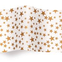 Gold Stars on White Tissue Paper