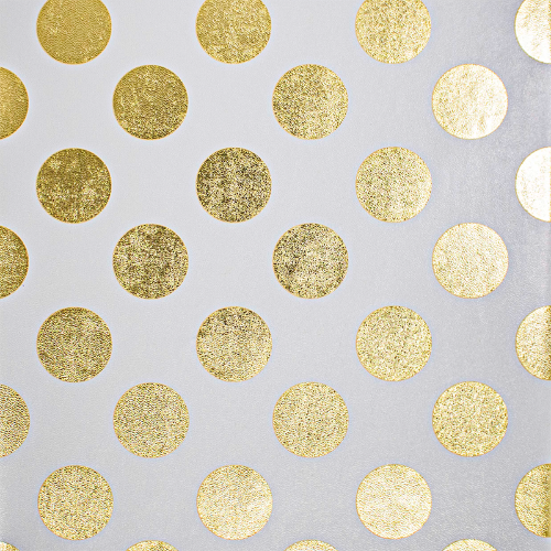 Gold/White Large Dots Gift Wrap Paper - white background with large gold metallic polka dots