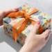 Golden Floral Gift Wrap Paper - B375