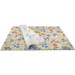 Golden floral printed tissue paper with colorful flowers and gold accents