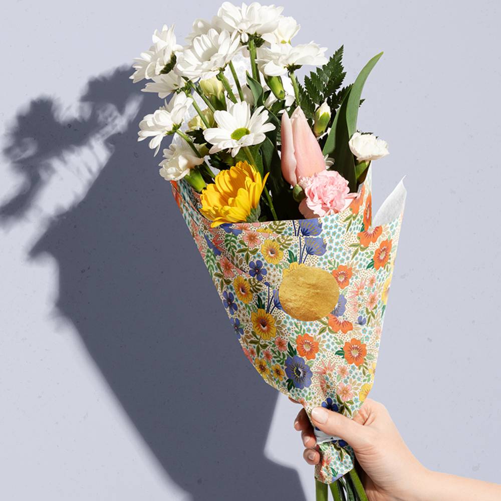 Paper Floristry Golden Floral Tissue Paper 20x30 | 240 Sheets Wholesale