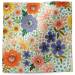 Golden floral printed tissue paper with colorful flowers and gold accents