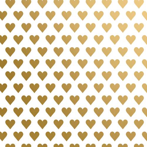 Golden Hearts Gift Wrap Paper — romantic golden hearts pattern gift wrap