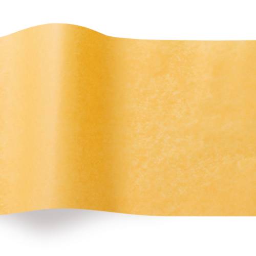 Goldenrod Tissue Paper — Rich warm amber/golden yellow tissue paper sheet, smooth finish