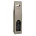 Grigio Wine Bottle Carrier 3.5x3.5x15 — upright folding carrier with die-cut handle and arched bottle window, gray groove finish