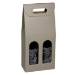 Grigio Wine Bottle Carrier 7x3.5x15 — upright folding carrier with die-cut handle and arched bottle window, gray groove finish