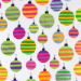 Hanging Around Ornaments Gift Wrap Paper - white background with colorful striped hanging ornaments