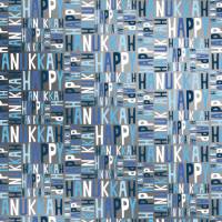 Hanukkah Greeting Silver Gift Wrap Paper - silver menorahs, dreidels, and Stars of David on a deep blue background