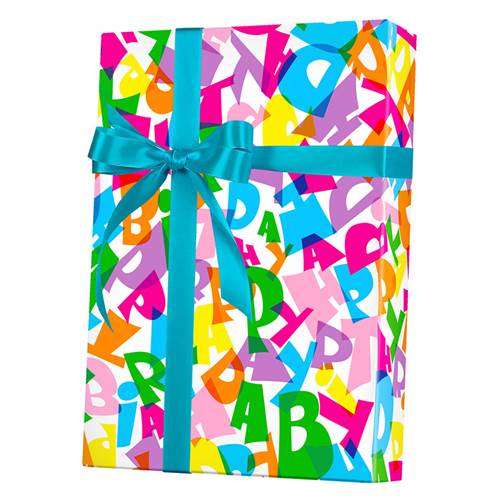 Happy Birthday Type Gift Wrap