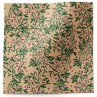 Happy Holly Days Printed Tissue Paper — Green holly leaves with red berries and Happy Holly Days text on white