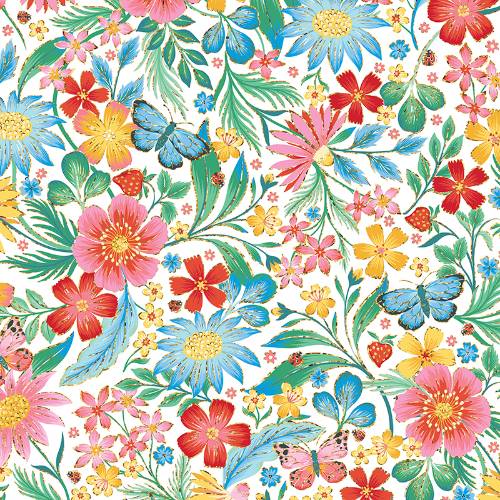 Happy Wildflowers Gift Wrap Paper — versatile happy wildflowers all-occasion gift wrap