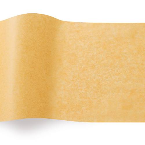 Harvest Gold Tissue Paper — Warm deep golden amber tissue paper sheet, smooth finish