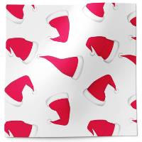 Hats off to Christmas Printed Tissue Paper — Colorful red Santa and elf hats scattered on white background