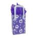 White hibiscus floral print on a frosted clear poly shopping bag with soft loop handles — 5 x 3 x 7