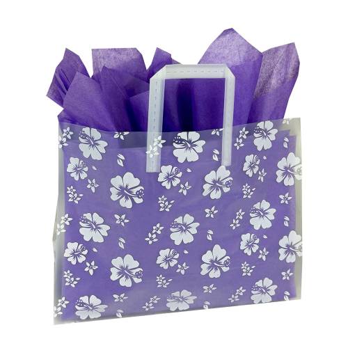 Hibiscus Frosted Shopping Bags
