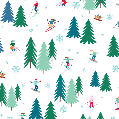 Hitting the Slopes Gift Wrap Paper — Hitting the Slopes Christmas gift wrap pattern