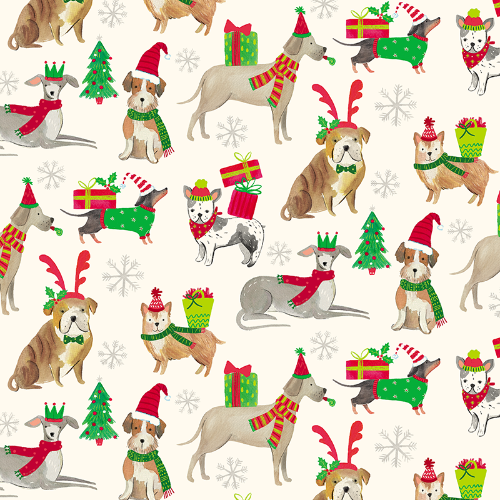 Holiday Dogs Gift Wrap Paper — holiday holiday dogs printed gift wrapping paper